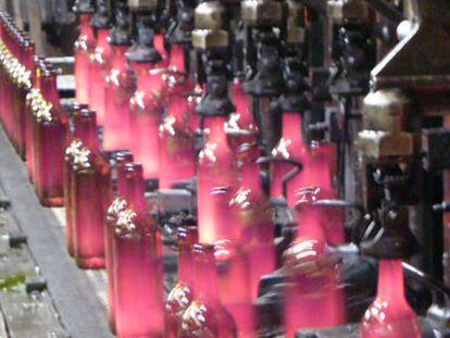Fabricación de botellas en Vidrala.