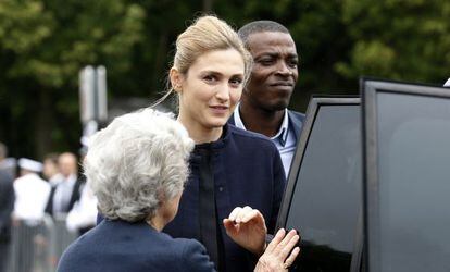 Julie Gayet, este jueves, a su llegada al monte Valérien.