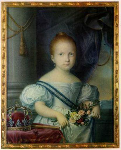 Retrato de Isabel II, de Luis Cruz y Rios fechado en 1836, una de las miniaturas del legado suizo que ha sido subastada.