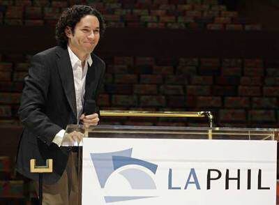 Gustavo Dudamel, el pasado lunes en el Walt Disney Concert Hall de Los Ángeles.