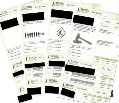 Ejemplos de facturas informativas de Junín (Argentina).