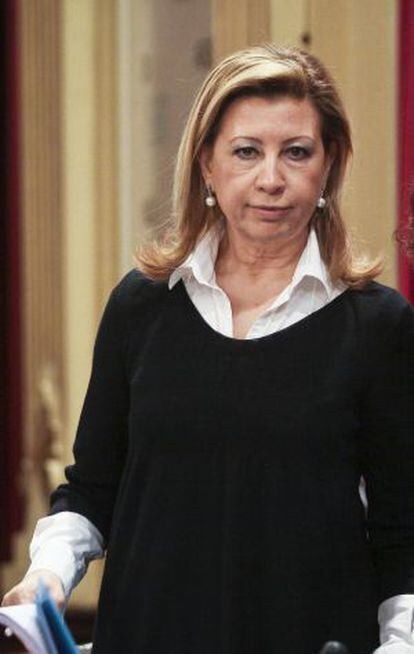 María Antonia Munar, de Unió Mallorquina, en el Parlament de Baleares.