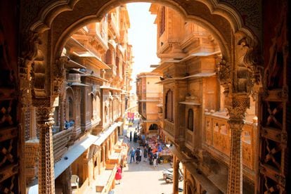 Una calle en la ciudad de Jaisalmer, en la India.