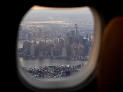 Vista del sur de Manhattan, donde estuvieron las Torres Gemelas, este jueves.