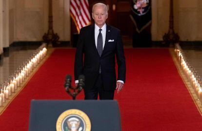 El presidente de EEUU, Joe Biden, en una comparecencia en la Casa Blanca el día 2.