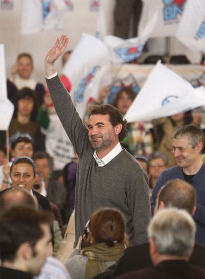 El líder del BNG, Anxo Quintana, en un mitin en Vigo.