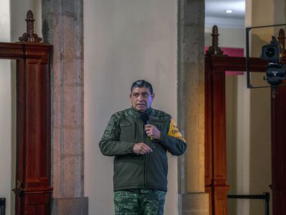 El secretario de Defensa Nacional, Luis Cresencio Sandoval, el 10 de agosto de 2021 en Palacio Nacional (Ciudad de México).