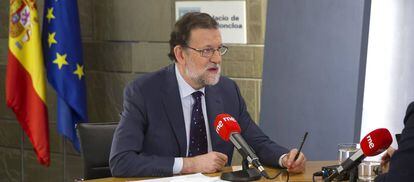 Mariano Rajoy, este lunes, durante la entrevista.