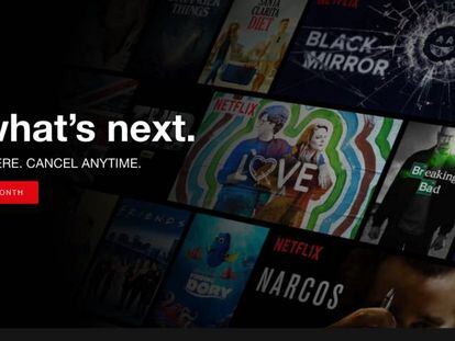 Portada de Netflix en el navegador.