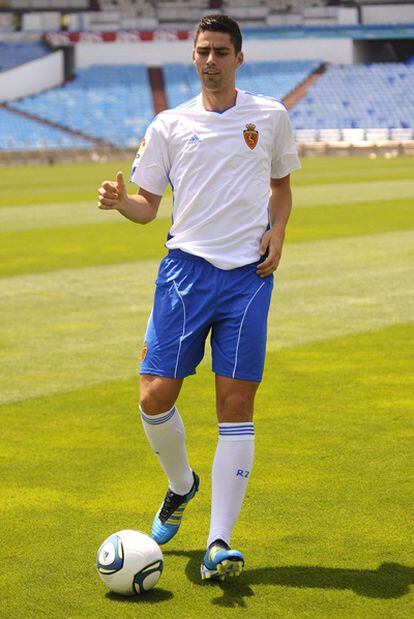 David Mateos, con la camiseta del Zaragoza.