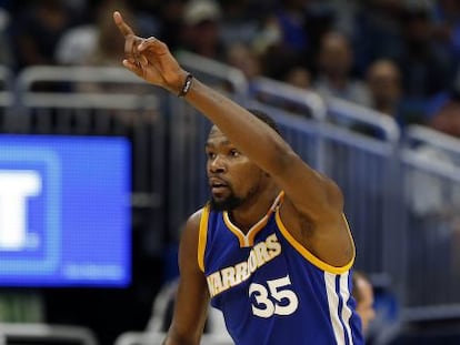 Kevin Durant, jugador de Golden State Warriors, en uno de sus últimos partidos.