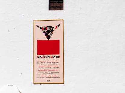 Cartel en la plaza de toros de Ronda (Málaga), de 1785, la más antigua de España.