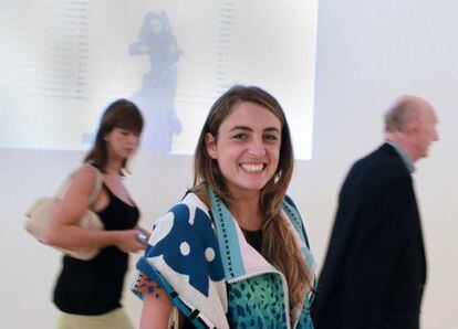 Zuhar Iruretagoiena ayer en la presentación de su proyección ‘Muro 103B Vexations’