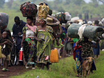 Desplazados internos en la RDC.