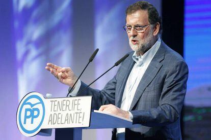 Mariano Rajoy, en Santa Cruz de Tenerife.