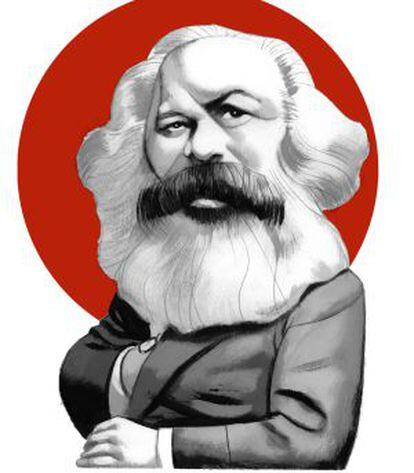 Ilustración de Marx realizada por Fernando Vicente para el libro 'El manifiesto comunista', editado por Nórdica.