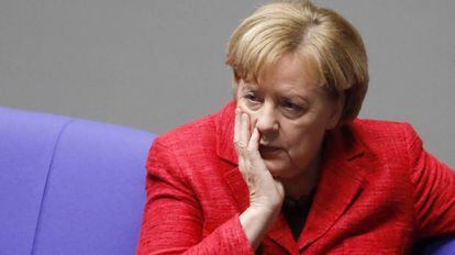 La canciller alemana, Angela Merkel, en el Bundestag, el pasado 21 de noviembre. 