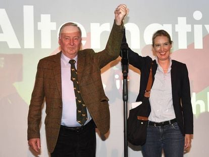 Los colíderes de AfD Alexander Gauland y Alice Weidel este domingo.