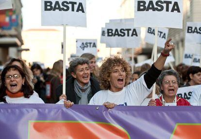Protesta en Italia contra la violencia machista en 2009.