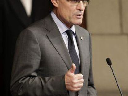 Artur Mas, durante su discurso tras la toma de posesi&oacute;n de los &#039;consellers&#039;.