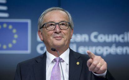El president de la Comissió Europea, Jean-Claude Juncker, en una conferència de premsa a Brussel·les el 2015.