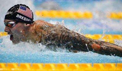 Caeleb Dressel durante una prueba de los Pan Pacíficos, en 2018.