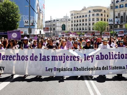 Manifestación contra la prostitución en Madrid el pasado 28 de mayo.