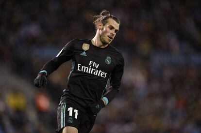 Bale celebra el primero de sus dos goles al Celta. 