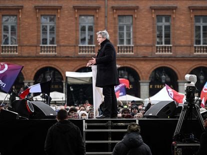 Jean-Luc Mélenchon, candidato de izquierdas a la presidencia de Francia, el domingo en Toulouse.