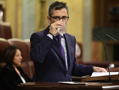 El ministro de la Presidencia, Félix Bolaños, en el Congreso de los Diputados, el pasado abril.