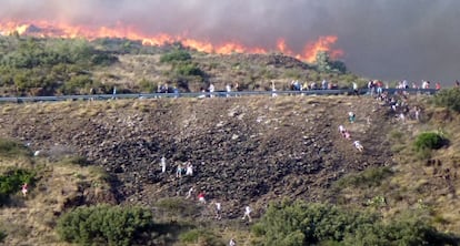 Acantilado de Portbou por el que intentaba escapar la gente del incendio.