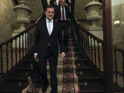 El presidente del Gobierno, Mariano Rajoy, en el Congreso. 