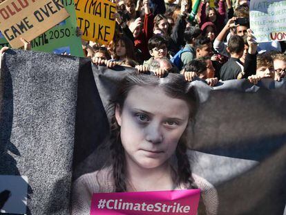 Una manifestación contra el cambio climático en Roma hace unas semanas.