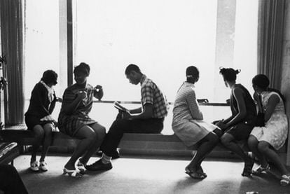 Estudiantes de la Universidad de Columbia, hacia 1960.