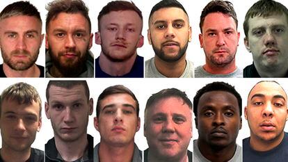 Los doce fugitivos británicos que podrían estar escondidos en España. De izquierda a derecha, en la segunda fila, la imagen de Joshua Hendry en segundo lugar.