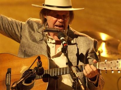 Neil Young, cantante y guitarrista canadiense, en el festival Primavera Sound '09 de Barcelona. 