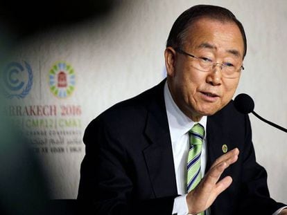 Ban Ki-moon en la Cumbre del Clima de Marrakech.