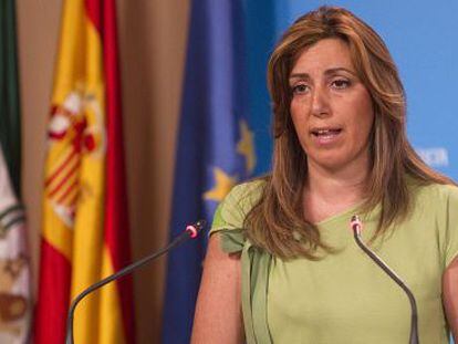 Susana D&iacute;az, tras el Consejo de Gobierno.