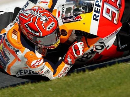 Marc Márquez, durante el Gran Premio de Valencia.