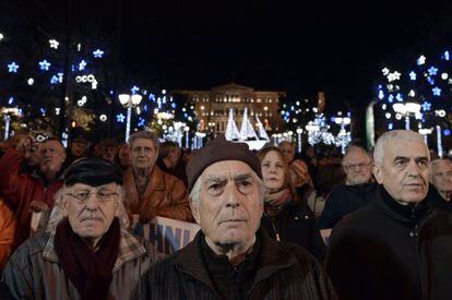 Protesta de pensionistas, este mi&eacute;rcoles en Atenas.