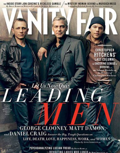 Daniel Craig, George Clooney y Matt Damon, en una foto de Leibovitz.