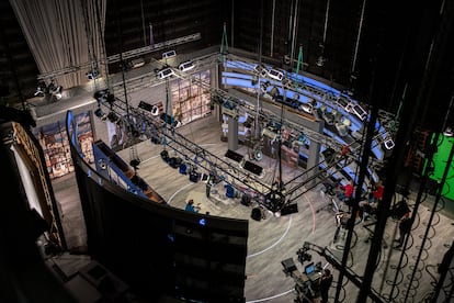 Estudio de grabación de Telemadrid en su sede de Pozuelo de Alarcón (Madrid).