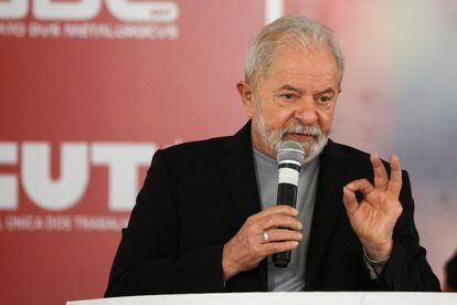Lula da Silva, el pasado enero durante un discurso en el sindicato de los metalúrgicos, en São Bernardo do Campo.