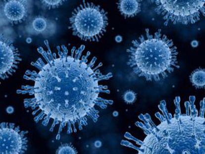 Ilustración de virus de la hepatitis C.