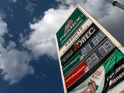 Una estación de gasolina de Petróleos Mexicanos (Pemex) en Ciudad de México, el 8 de agosto de 2022.