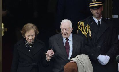El expresidente de Estados Unidos Jimmy Carter, con su esposa Rosalynn Carter, en 2017.