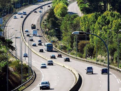 Autopista del Atlántico en el tramo de acceso a A Coruña.