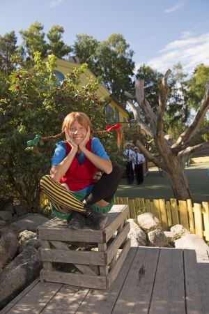 El personaje de Pippi Calzaslargas en el parque temático El Mundo de Astrid Lindgren, en Suecia.