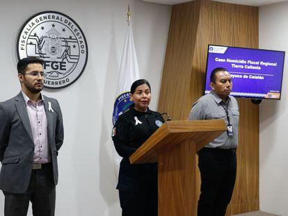 Sandra Luz Valdovinos durante una conferencia de prensa en Chilpancingo, el pasado 18 de diciembre.