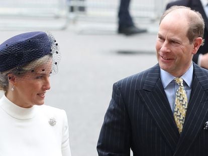 Eduardo y Sophie, condes de Wessex, en la abadía de Westminster de Londres el 9 de marzo de 2020.